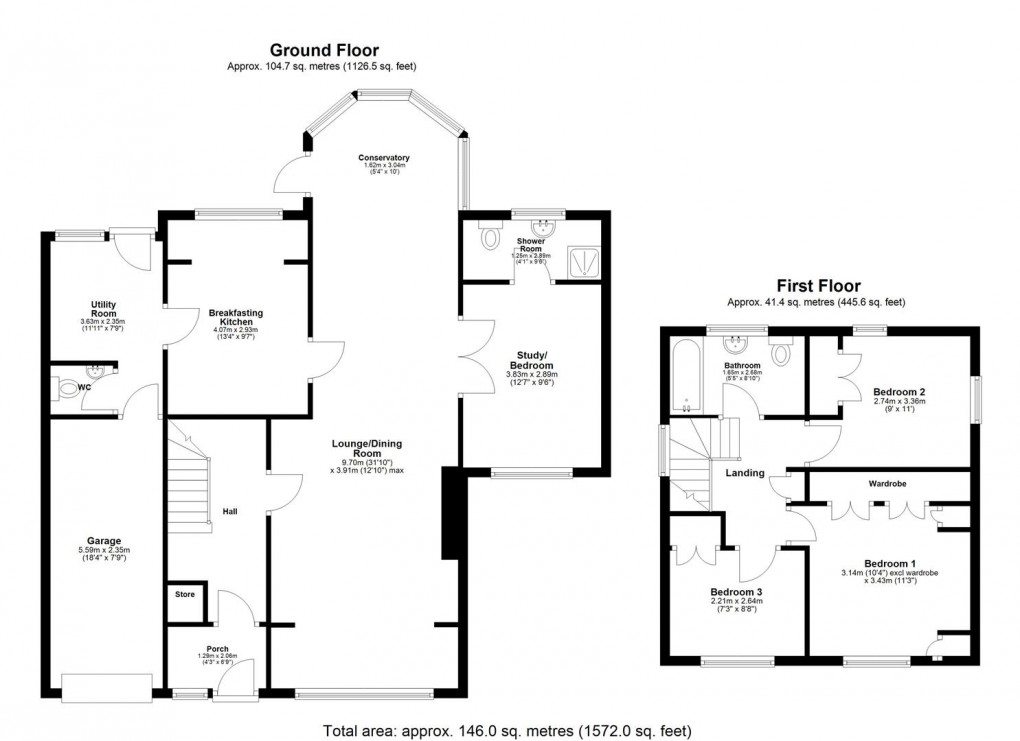 Floorplan for Gleneagle Close, Chapel Park, Newcastle Upon Tyne