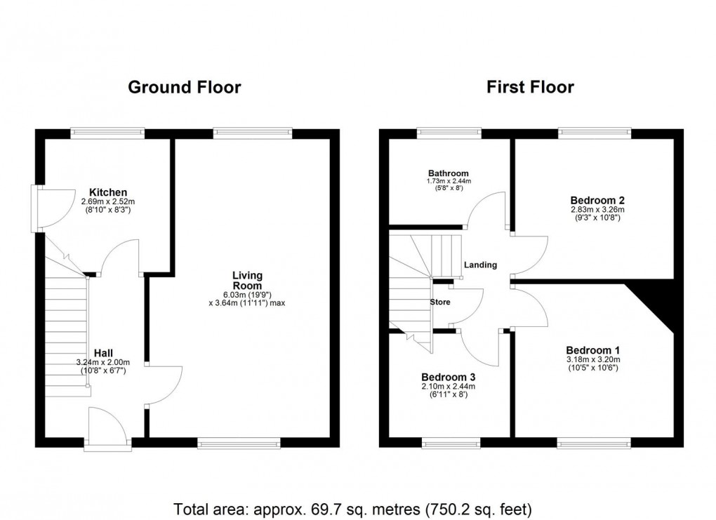 Floorplan for Kirkston Avenue, Lemington, Newcastle Upon Tyne