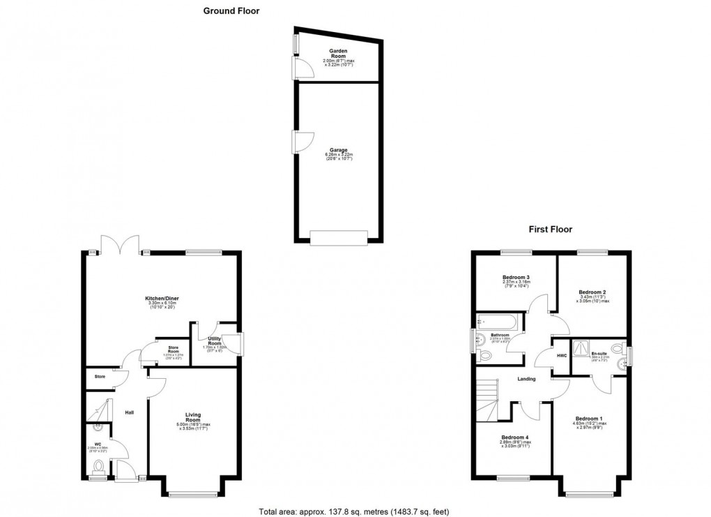 Floorplan for Balsam Way, Church View, Callerton, Newcastle upon Tyne