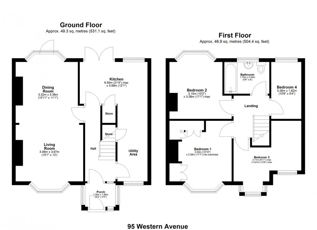 Floorplan for Western Avenue, West Denton, Newcastle Upon Tyne