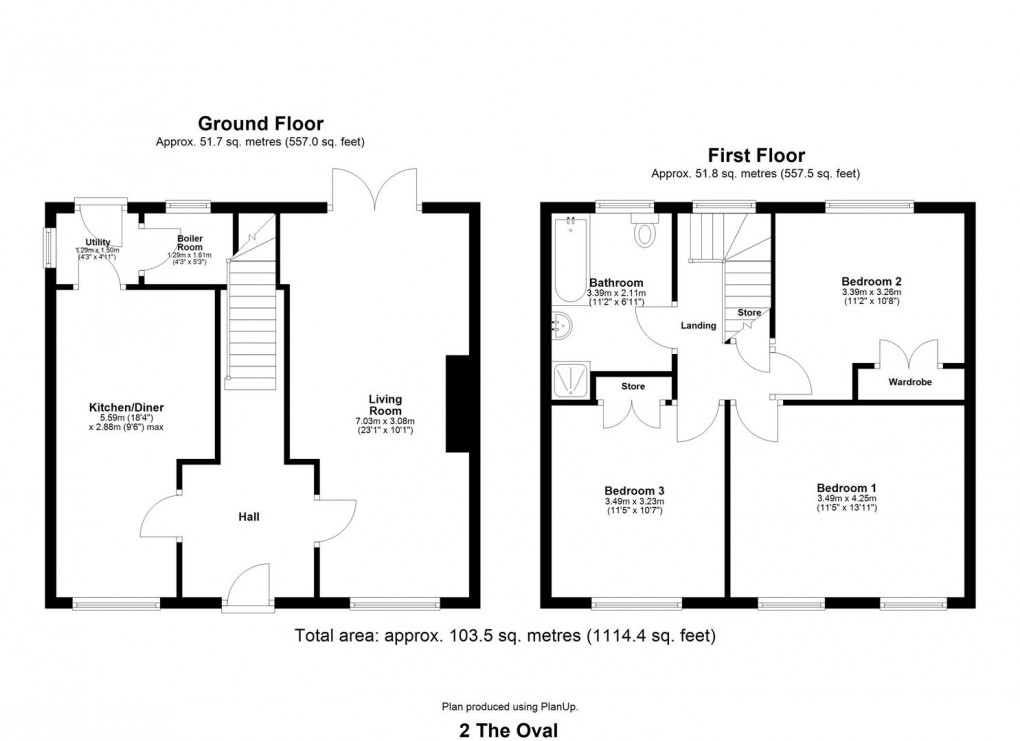 Floorplan for The Oval, Stamfordham, Newcastle Upon Tyne, Northumberland