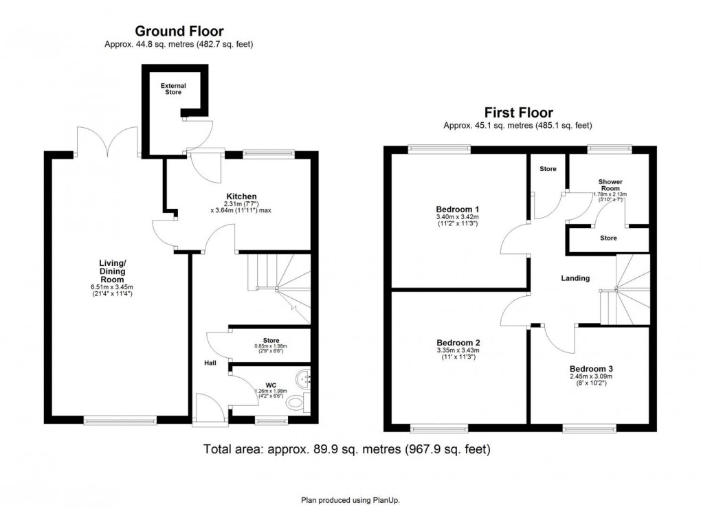 Floorplan for Hillhead Way, Westerhope, Newcastle Upon Tyne