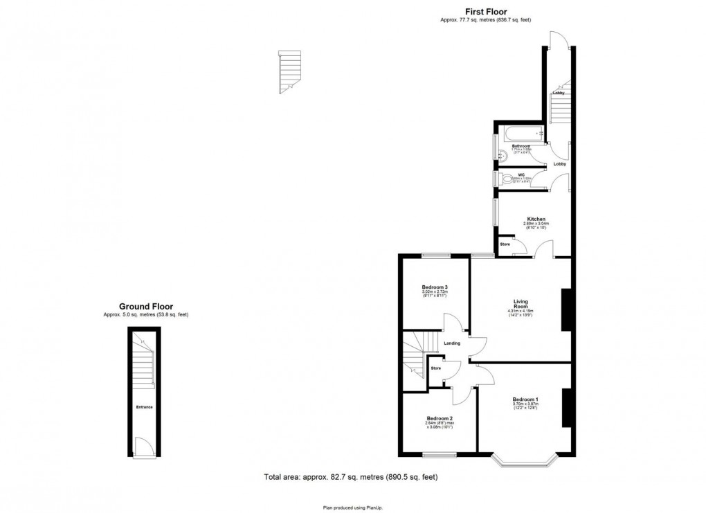 Floorplan for Whitefield Terrace, Heaton, Newcastle Upon Tyne