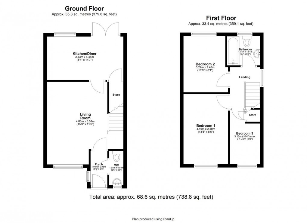 Floorplan for Orchard Rise, Lemington, Newcastle Upon Tyne