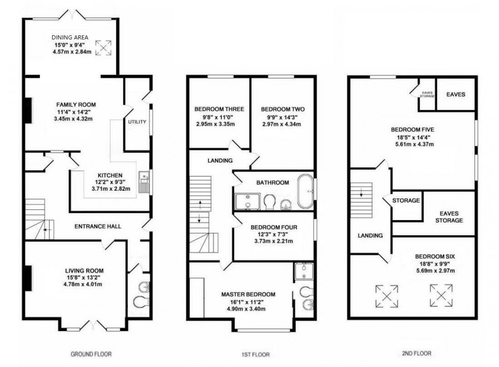 Floorplan for The Rise, Darras Hall, Ponteland, Newcastle Upon Tyne