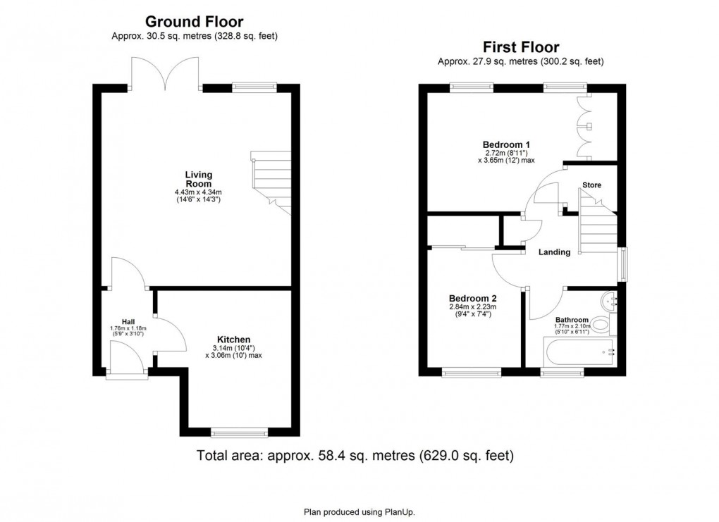 Floorplan for Ordley Close, Dumpling Hall, Newcastle Upon Tyne