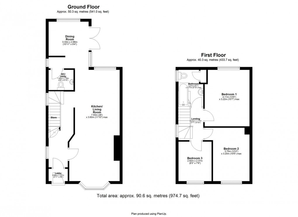 Floorplan for Western Avenue, West Denton, Newcastle Upon Tyne