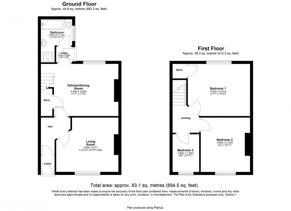 Floorplan for Hawthorn Terrace, Walbottle, Newcastle Upon Tyne