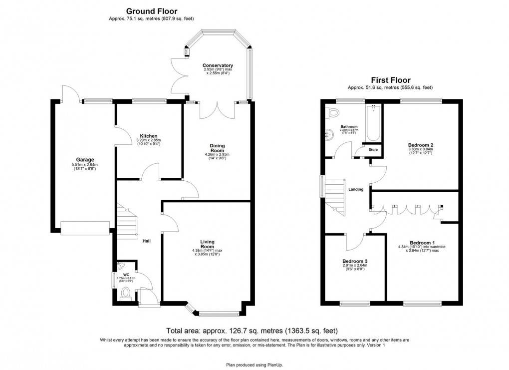 Floorplan for Coley Hill Close, Chapel Park, Newcastle Upon Tyne