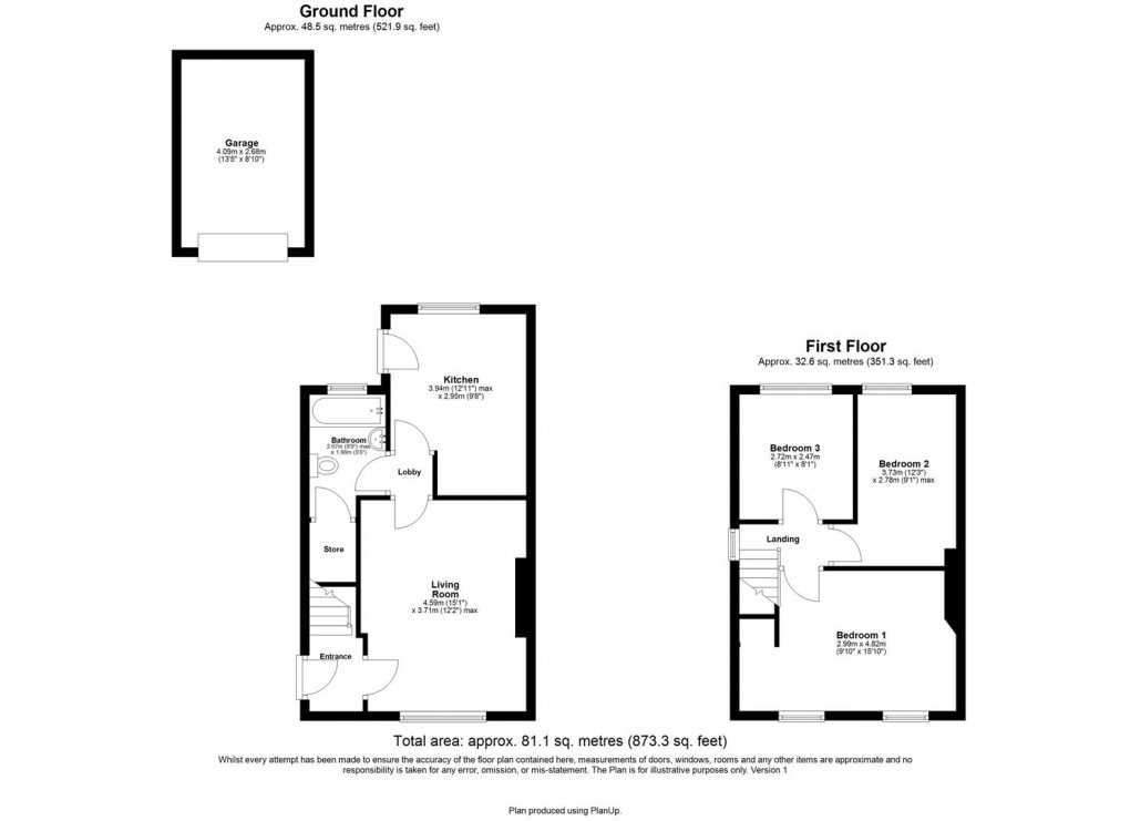 Floorplan for Roman Avenue, Byker, Newcastle Upon Tyne