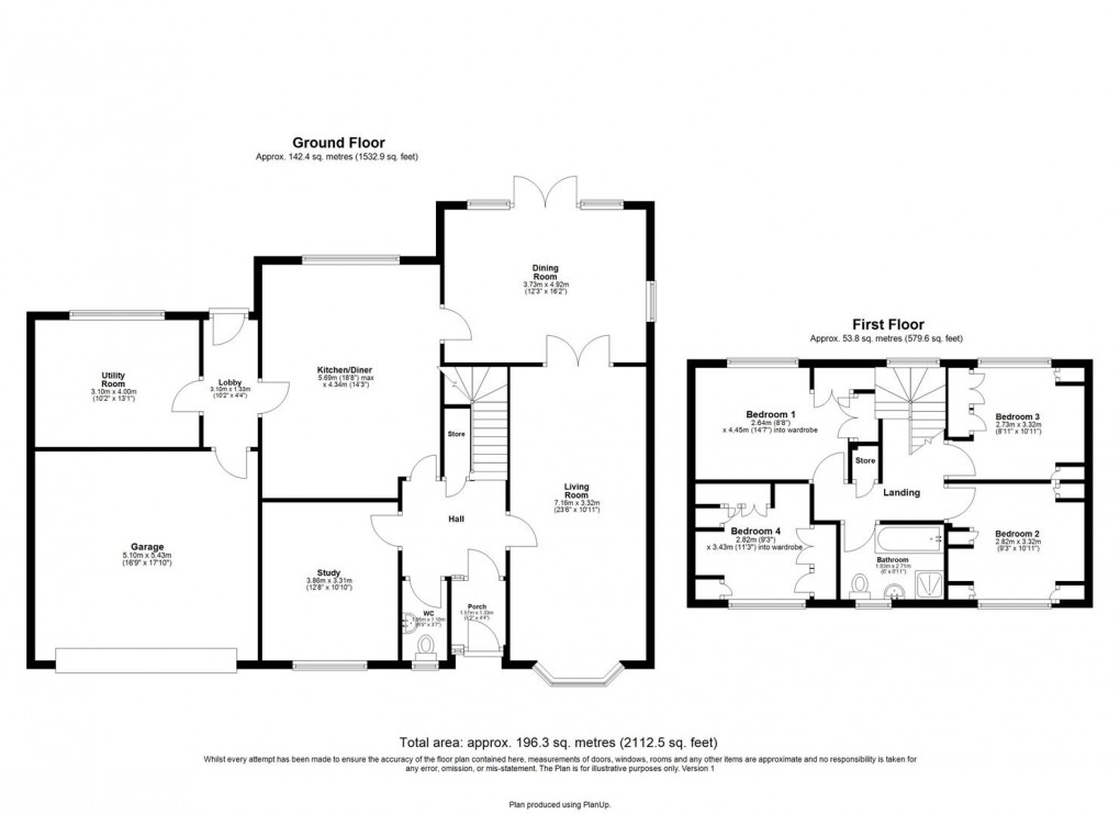 Floorplan for Collingwood Crescent, Darras Hall, Ponteland, Newcastle Upon Tyne